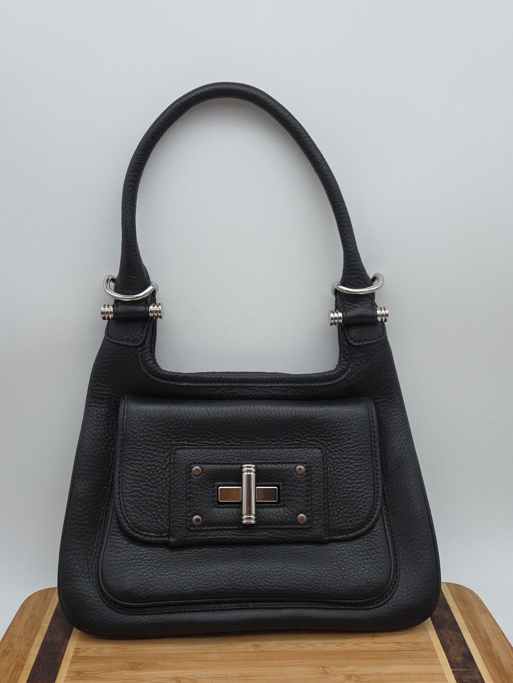 Banana Republic NEW Black Pebbled Leather Shoulder Bag Purse